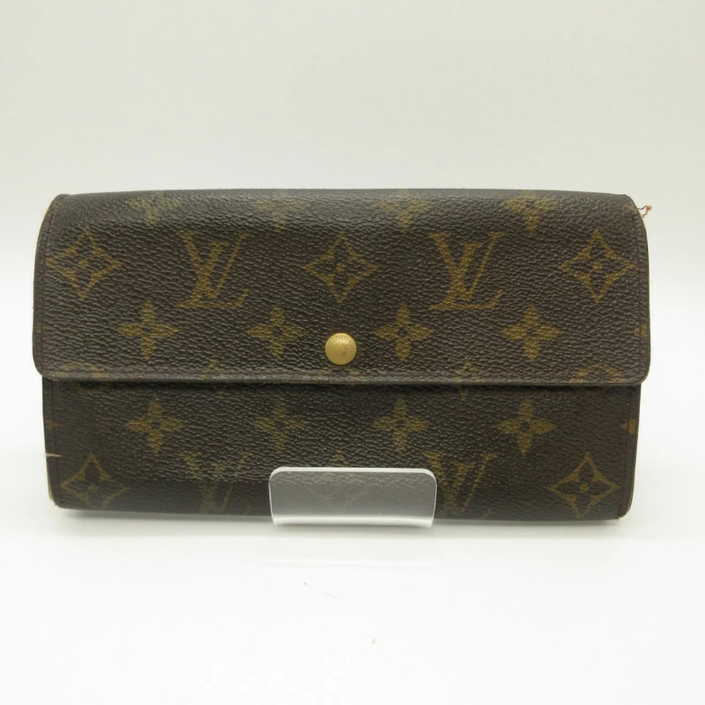 Louis Vuitton Portemonnaie Long Credit Monogram Wallet Pochette Brown